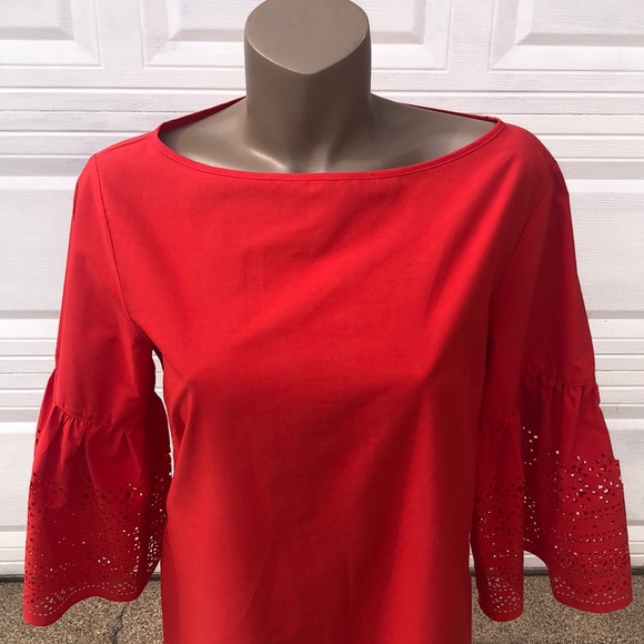 Ralph Lauren Red Dress, Bell Sleeves - 12 - Picture 2 of 8